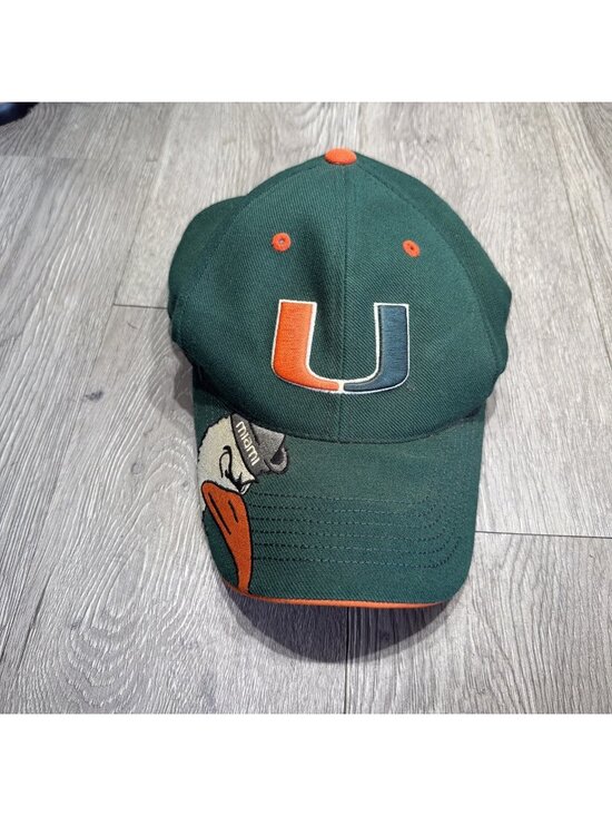 Vintage Miami Hurricanes NCAA Adjustable Green Embroidery Hat main image 6